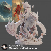Skeleton Rider Dragon - Custom DnD Mini - Miniature-maker.com 3D model