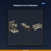 Elephant Lover Collection - 3-Model STL Bundle 3D model