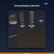 Earring Display Collection - 5-Model STL Bundle 3D model