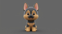 Cute Berger Allemand 3D model