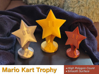 Mario Kart Trophy High Poly (1-3) 3D model