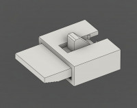 Sliding latch with variable engagement height 3D model