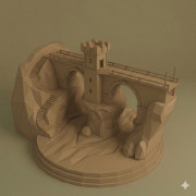 Low Poly Fantasy Bridge 3D model