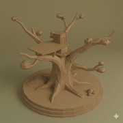 Low Poly Giant Tree House 3D model