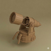 Low Poly Observatory Telescope Giant 3D model