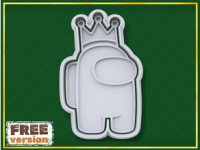 Among Us Crewmate King Cookie Cutter 3D model