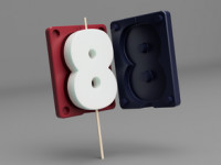 Molds for Casting Digits 0–9 3D model