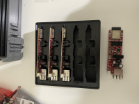 Gridfinity cutout for 5x ESP32-POE-ISO 3D model