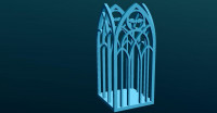 Simple Gothic Pen Holder With Bat Emblem [OpenSCAD] 3D model
