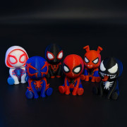 Spiderverse, spiderman mini figures 3D model