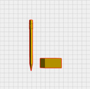 Pencil & Eraser 3D model