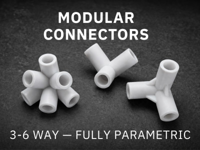Customizable 3–6 Way Connector – Any Angle Joint 3D model