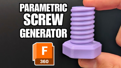 3D Printable Screw Generator for Fusion 360 (Optimized Threads) 3D model