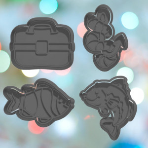 Fishing Cookie Cutter Set 3D model