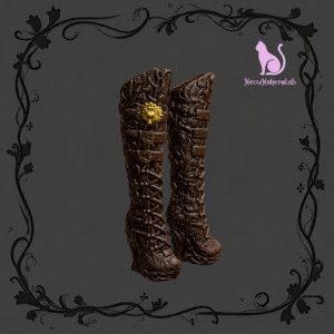 High Patterned Boots Compatible with Ever After High 3D model
