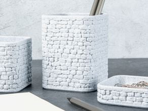 Stone Wall Desk Set 3D model
