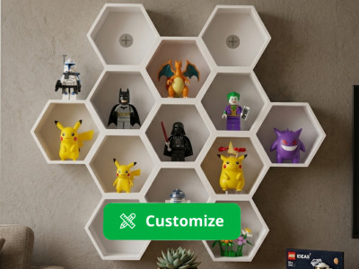Parametric Modular Honeycomb Shelf 3D model