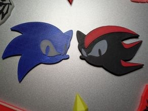 Shadow & Sonic Fridge Magnet Set v1 3D model