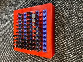 Gridfinity Modified 3x3x28 - 100 Hex Bit Storage System 3D model
