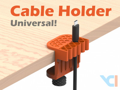 Universal Desk Cable Holder 3D model