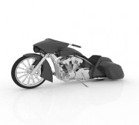 Bagger Chopper Motorcycle for 3D Print 3D model