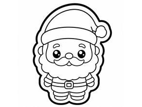 Santa Face Cookie Cutter 3D model