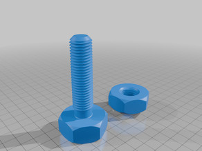 Printable screw with nut 3D model