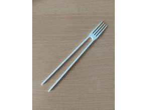 Chopstick and fork 3D model