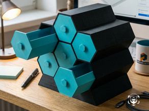 Modular Honeycomb Desktop Organizer 3D model
