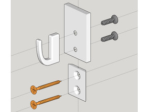 dovetail screw wall hook 3D model