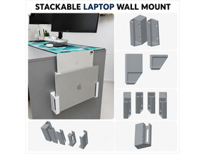 Stackable Laptop Wall Mount – Vertical Dual Laptop & Tablet Holder 3D model