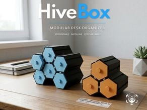 HiveBox - Universal Modular Hexagonal Organizer (Single-Cell Honeycomb System) 3D model