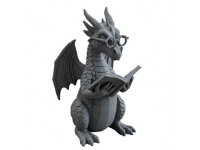 Reading Dragon Figurine 3D model
