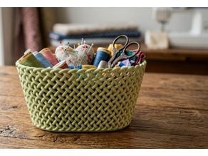 Wicker storage basket 3D model