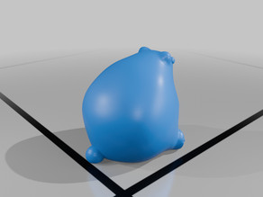 Fat bear with fish 3D model
