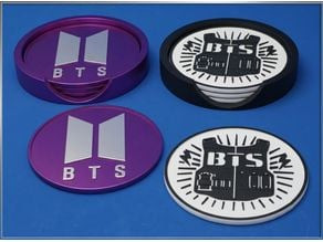 BTS Inspired Drink Coasters 3D model