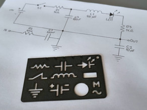 Electronics Schematic Stencil (Credit Card Size) 3D model