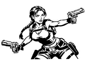 Lara Croft stencil 6 3D model