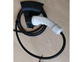 EV Car Type 2 Plug and Cable holder 3D model