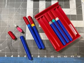 Technical Pen Grip and Cap 3D model