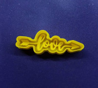 Arrow Love Cookie Cutter 3D model