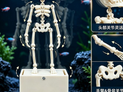 跳舞骨架鱼缸打氧摆件 3D model