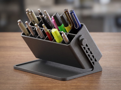 Adjustable Desktop Pen & Tool Organizer 3D model