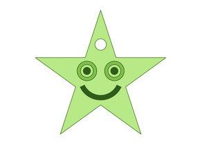 Smiley Star Keychain 3D model