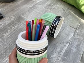 Surprise Yarn Ball Container (with threading & improved) 3D model