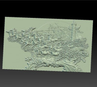 running horses and trees 3D model