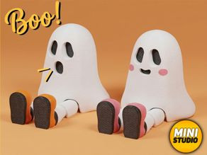 Flexi Halloween Ghost + Keychain Version 3D model