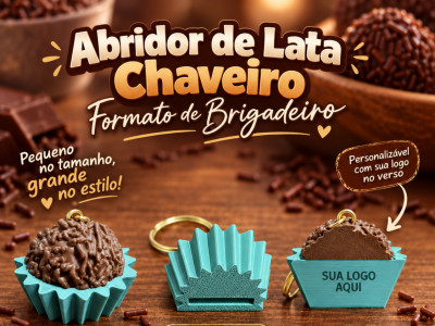 Brigadeiro Abridor de Lata Chaveiro 3D model