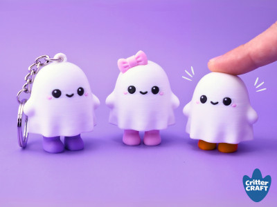 Mini Ghost Clicker Fidget Toy 3D model