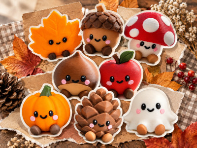 Cute Autumn Buddies 3D model